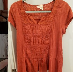 Anthropologie Orange Top